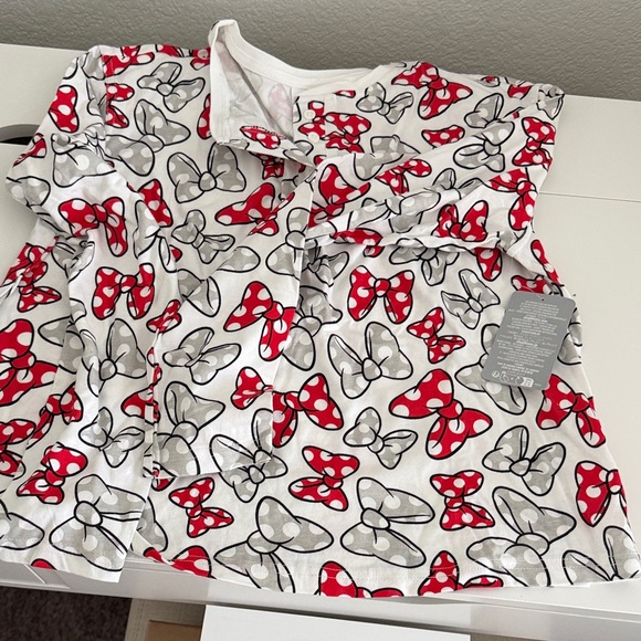 Women’s Minnie Mouse Pajamas with Red and Gray Bow Print - Picture 8 of 8